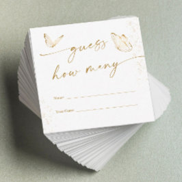 Tarjeta De Recepción Ducha de novias de mariposa dorada adivina cuántos