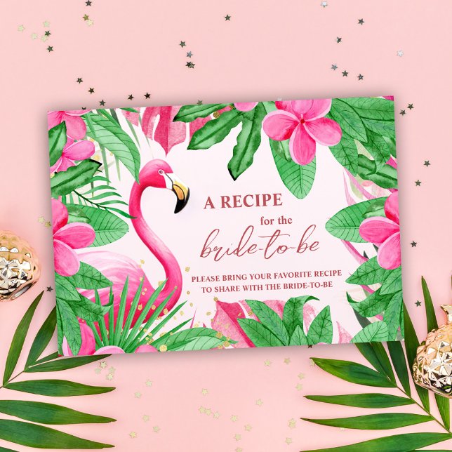 Tarjeta De Recepción Ducha de novias de verano rosado tropical (Tropical Pink Summer Bridal Shower Enclosure Card)