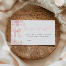 Ducha de pañales Sorteo de niña con lazo rosa flor