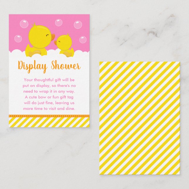 Tarjeta De Recepción Ducha de pantalla amarilla y rosada dudosa (Anverso / Reverso)