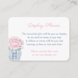 Tarjeta De Recepción Ducha de pantalla azul de la marina floral rosa in