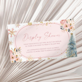 Tarjeta De Recepción Ducha de pantalla Baby Shower de invierno rosa con