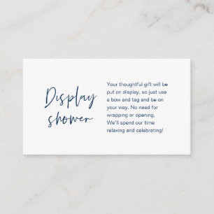 Tarjeta De Recepción Ducha de pantalla boda, marina Minimalista moderna