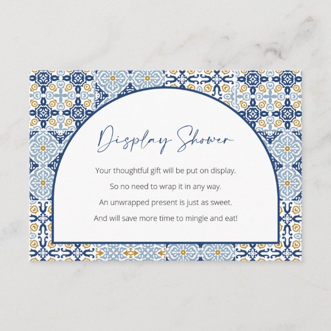Tarjeta De Recepción Ducha de pantalla, Capri Baby Shower, tema italian (Anverso)