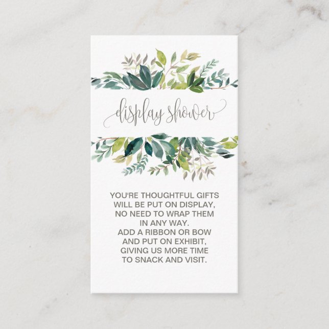 Tarjeta De Recepción Ducha de pantalla de follaje (Anverso)