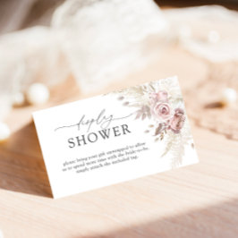 Tarjeta De Recepción Ducha de pantalla de Rosa Rubor Floral y turbia