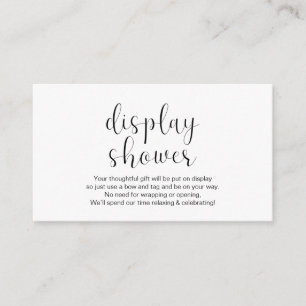 Tarjeta De Recepción Ducha de pantalla del boda, mínima, negra,