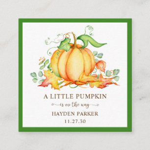 Tarjeta De Recepción Ducha de Rifas de Pañales Little Pumpkin