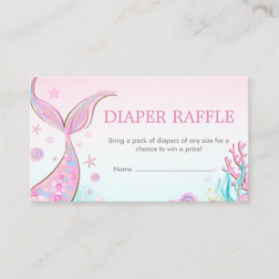 Tarjeta De Recepción Ducha de sirena para bebé, rifa de pañales