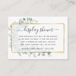Tarjeta De Recepción Ducha de visualización Baby Shower de eucalipto ge