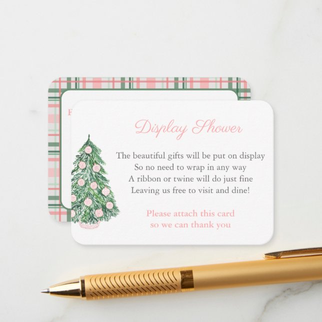 Tarjeta De Recepción Ducha de visualización clásica de Navidades femeni (Anverso/Reverso In Situ)