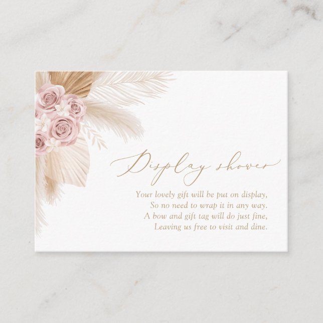 Tarjeta De Recepción Ducha de visualización de Baby Shower de Boho Pamp (Anverso)