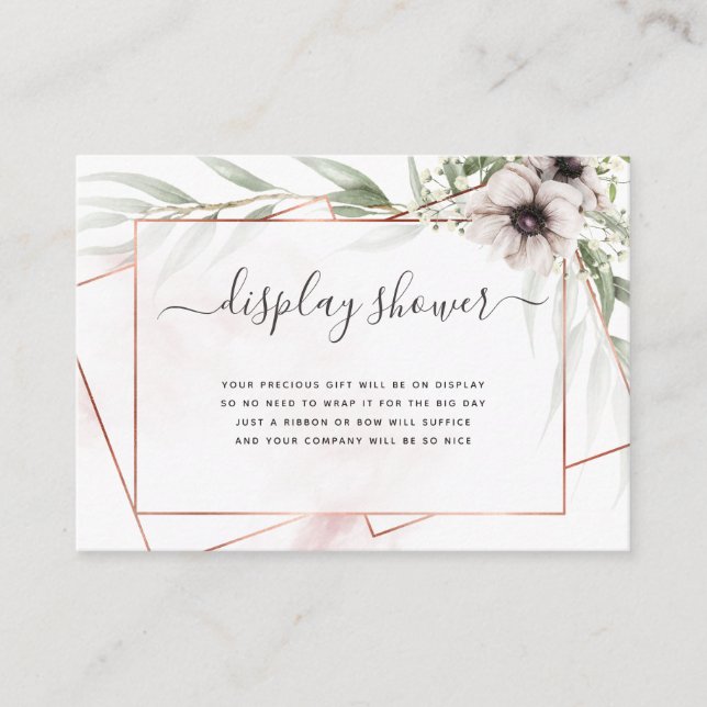 Tarjeta De Recepción Ducha de visualización de Baby Shower geométrica E (Anverso)