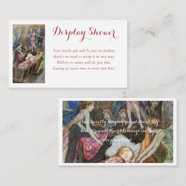 Tarjeta De Recepción Ducha de visualización de bendiciones para bebés d (Anverso / Reverso)