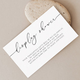 Tarjeta De Recepción Ducha de visualización de caligrafía elegante mini