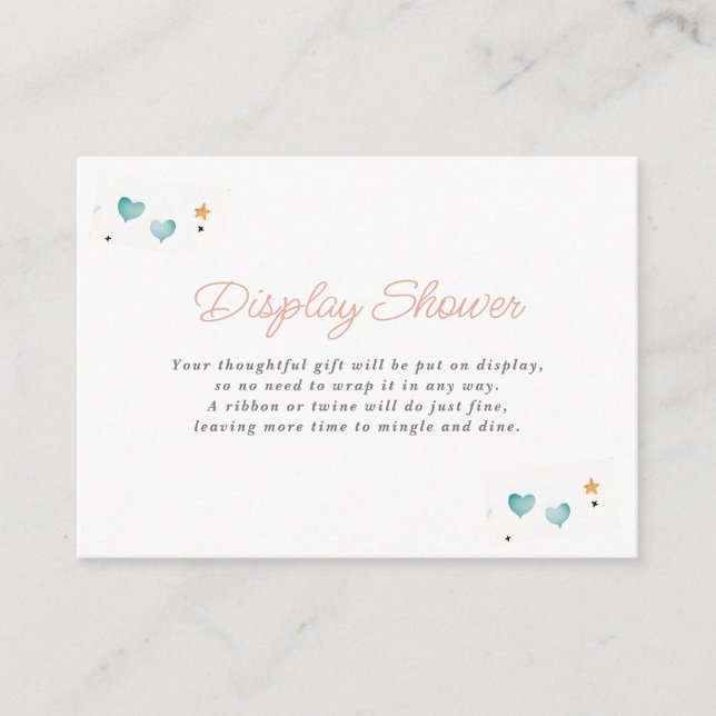 Tarjeta De Recepción Ducha de visualización de corazones y estrellas ca (Anverso)