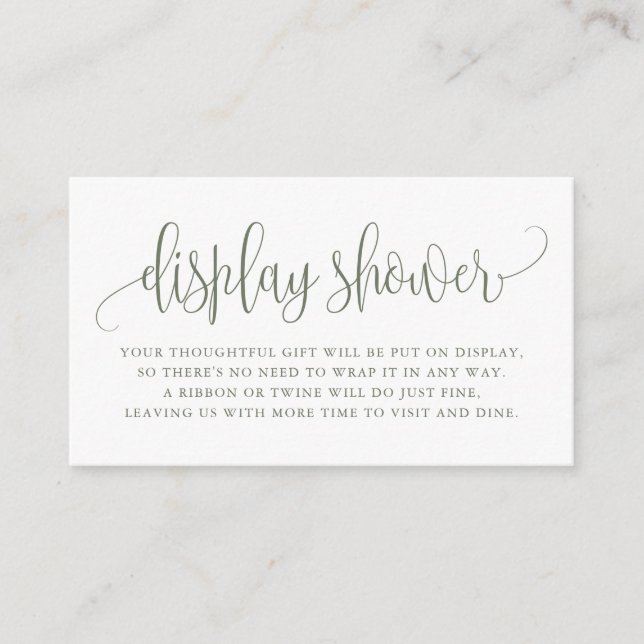 Tarjeta De Recepción Ducha de visualización de guiones de Bonito verde (Anverso)