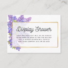 Tarjeta De Recepción Ducha de visualización de herbario geométrico púrp