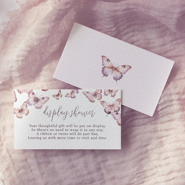 Tarjeta De Recepción Ducha de visualización de mariposa rosa y púrpura (Subido por el creador)