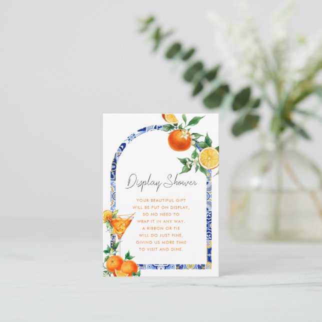 Tarjeta De Recepción Ducha de visualización de novias en el arco medite (Anverso de pie)