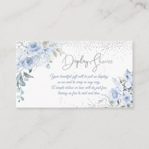 Tarjeta De Recepción Ducha de visualización de Rosas azul turbio de Pix