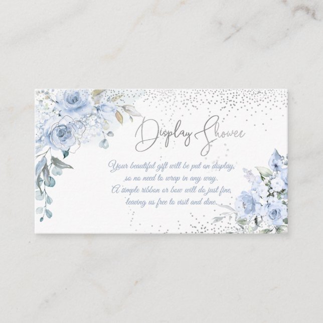Tarjeta De Recepción Ducha de visualización de Rosas azul turbio de Pix (Anverso)
