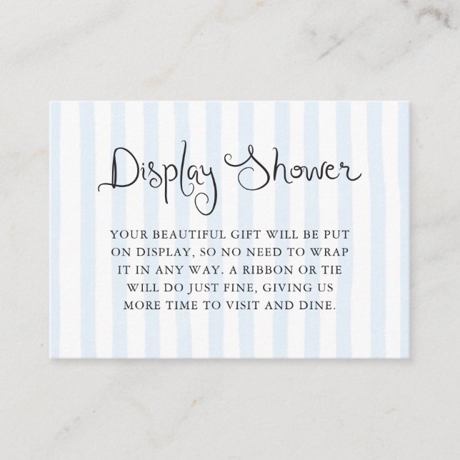 Tarjeta De Recepción Ducha de visualización de tiras azul prepotente ma (Anverso)