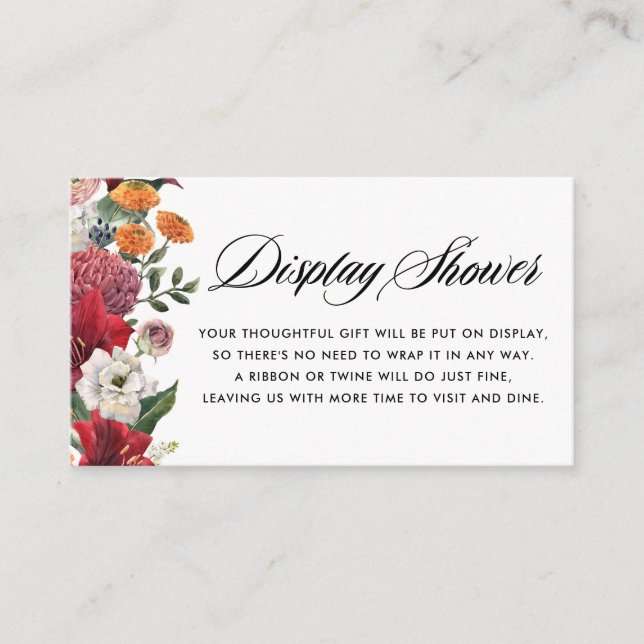 Tarjeta De Recepción Ducha de visualización floral de Amaryllis y Mamáe (Anverso)