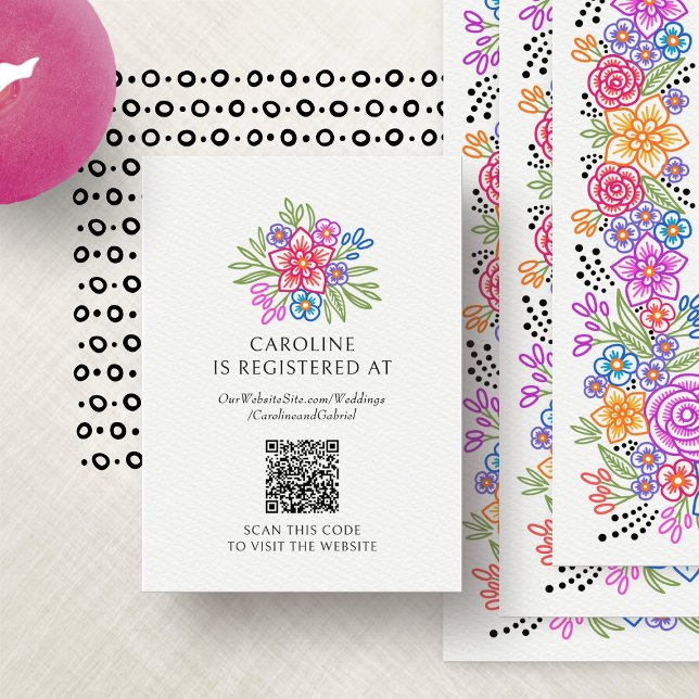 Tarjeta De Recepción Ducha del Registro Floral de Fiesta (Subido por el creador)