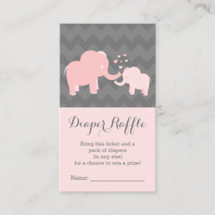 Tarjeta De Recepción Ducha elefante para bebésDiaper Raffle Ticket Gris