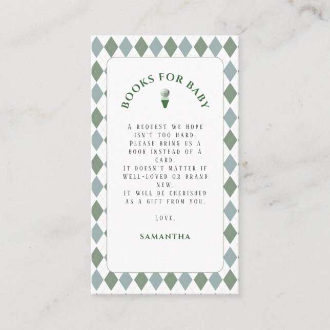 Tarjeta De Recepción Ducha infantil de golf moderna (Anverso)