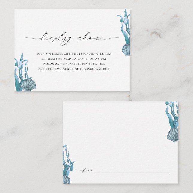 Tarjeta De Recepción Ducha Náutica de pantalla de conchas marinas (Anverso / Reverso)