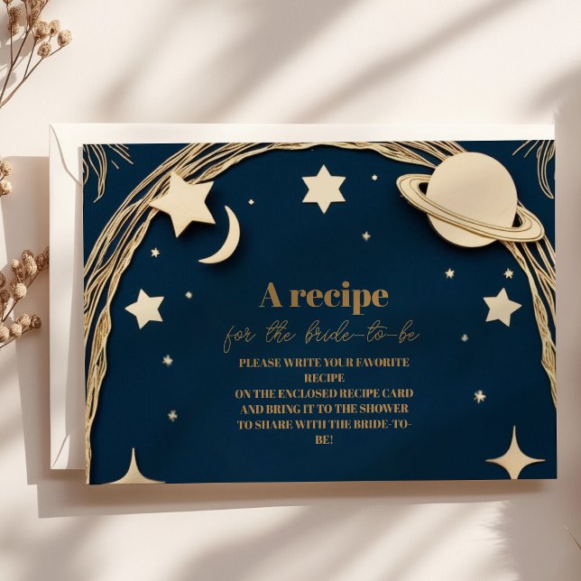 Tarjeta De Recepción Ducha nupcial Crescent Moon Gold Celestial de la M (Subido por el creador)