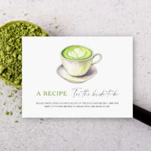 Tarjeta De Recepción Ducha nupcial de Matcha. Receta para que la novia