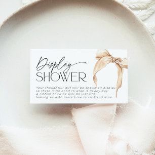 Tarjeta De Recepción Ducha nupcial de regalo sin envoltura Bow Beige Ne