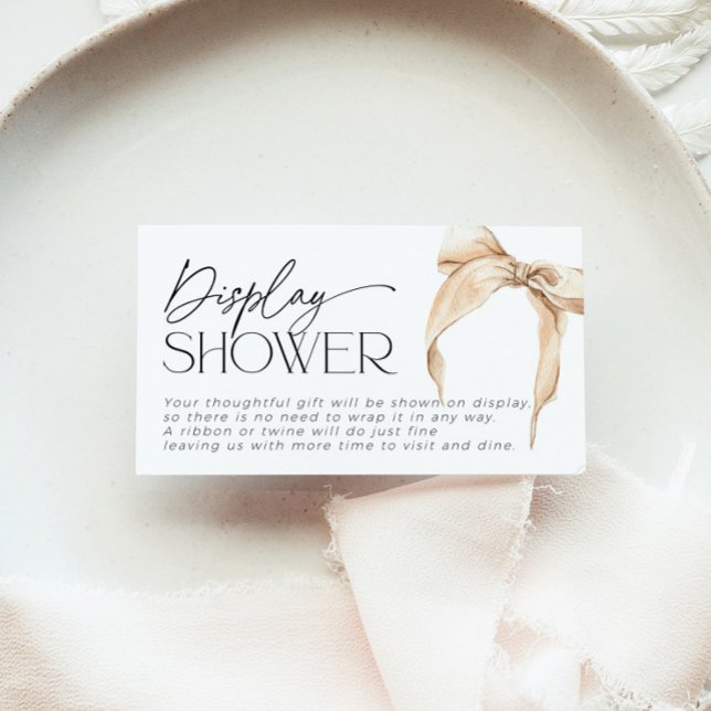 Tarjeta De Recepción Ducha nupcial de regalo sin envoltura Bow Beige Ne (Subido por el creador)