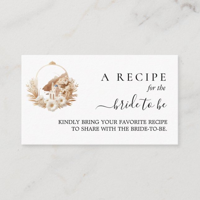 Tarjeta De Recepción Ducha nupcial del café italiano Sorrento Casual (Anverso)