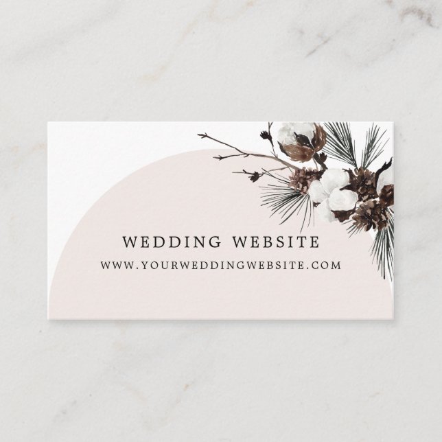 Tarjeta De Recepción Ducha nupcial en el arco botánico de invierno (Anverso)