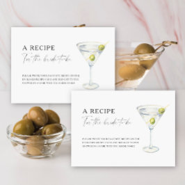 Tarjeta De Recepción Ducha nupcial Martini Receta de la novia