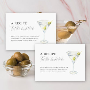 Tarjeta De Recepción Ducha nupcial Martini Receta de la novia