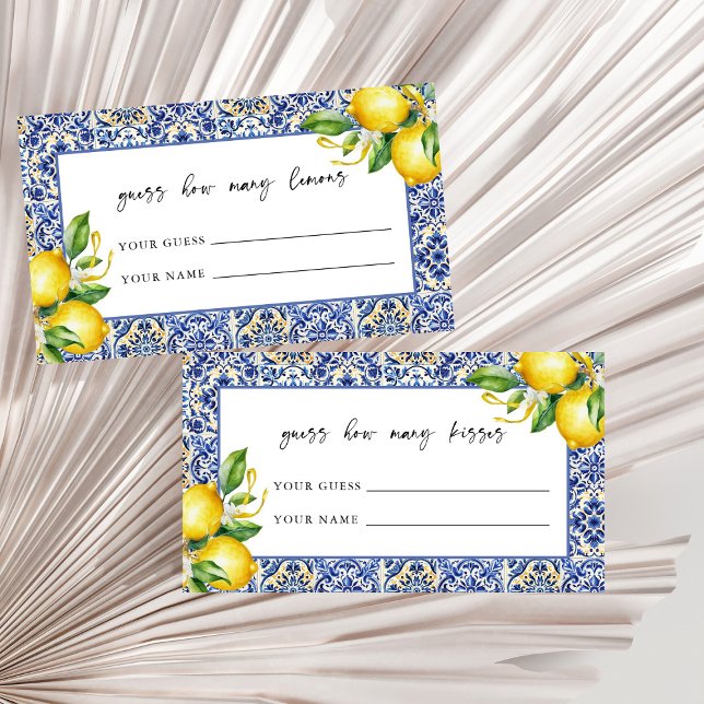 Tarjeta De Recepción Ducha nupcial mediterránea adivina cuántos besos (Subido por el creador)