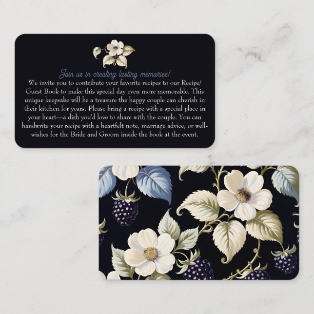 Tarjeta De Recepción Ducha nupcial Regal Floral Elegancia Receta (Anverso / Reverso)