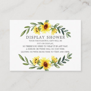 Tarjeta De Recepción Ducha para exposición de flores amarillas de giras
