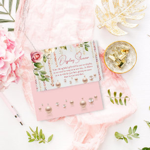 Tarjeta De Recepción Ducha para exposición de perlas y prosecco