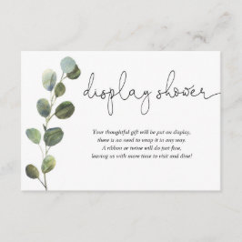 Tarjeta De Recepción Ducha para la ducha de bebé Eucalyptus blanco negr