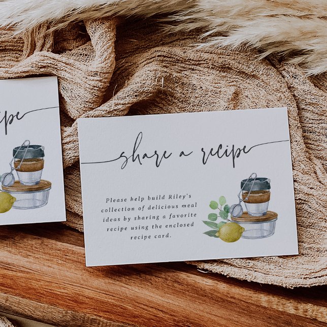 Tarjeta De Recepción Ducha para novias Compartir una receta Insertar ta (Subido por el creador)