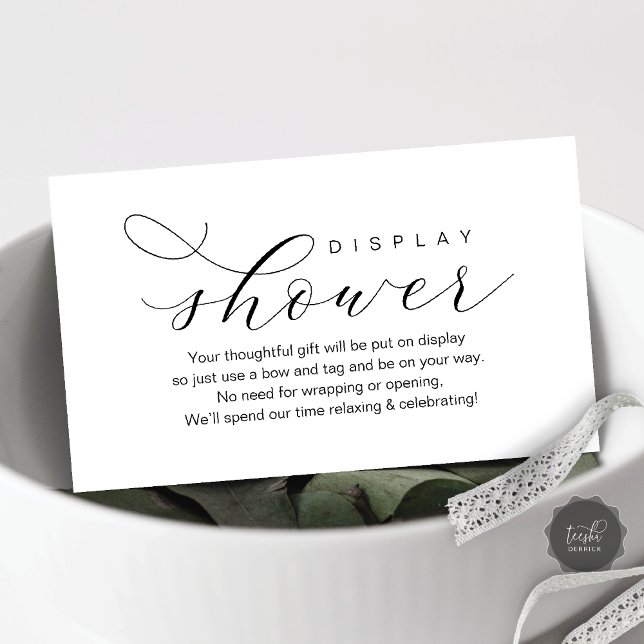 Tarjeta De Recepción Ducha para pantalla boda, elegancia moderna mínima (Wedding Display Shower, Modern elegance minimal Enclosure Card)