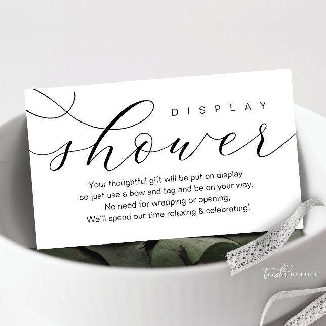 Tarjeta De Recepción Ducha para pantalla boda, elegancia moderna mínima (Wedding Display Shower, Modern Beautiful Elegance Luxury Enclosure Card)