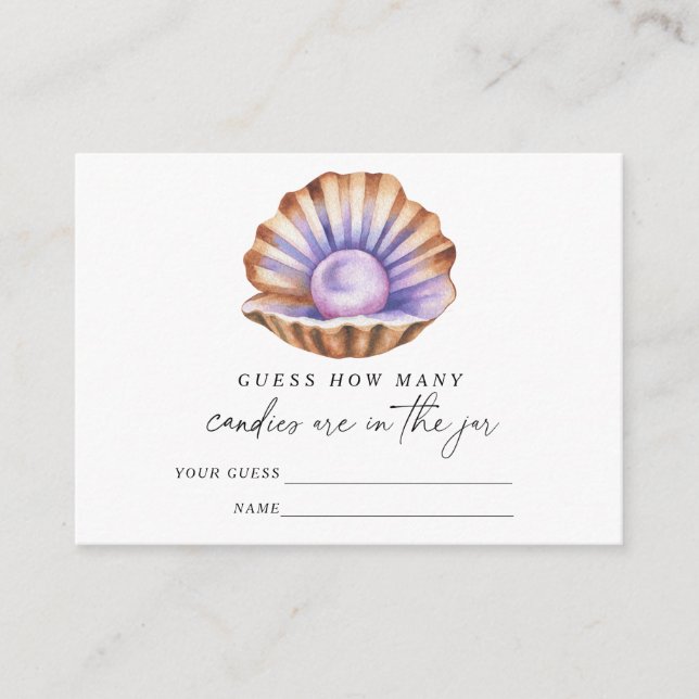 Tarjeta De Recepción Ducha Pearl baby Adivinan cuántos dulces (Anverso)