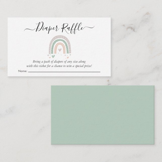 Tarjeta De Recepción Ducha Raffle de pañal arcoiris Boho (Anverso / Reverso)